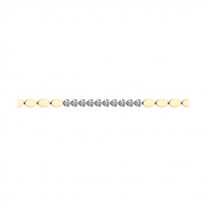 Золотой браслет SOKOLOV с фианитом 051360 фото