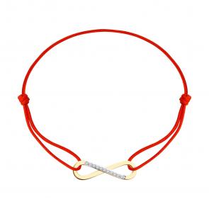 Текстильный шнурок с декоративным элементом из золота SOKOLOV с фианитом 051367 фото