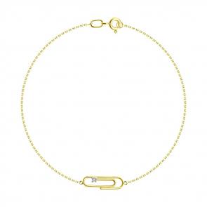 Браслет из лимонного золота SOKOLOV с фианитом 051449-2 фото