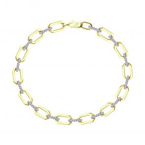Браслет из лимонного золота SOKOLOV с фианитом 051470-2 фото