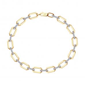 Золотой браслет SOKOLOV с фианитом 051470 фото