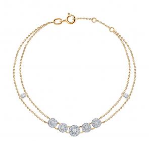 Золотой браслет SOKOLOV с фианитом 051471 фото