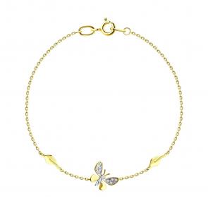 Браслет из лимонного золота SOKOLOV с фианитом 051485-2 фото