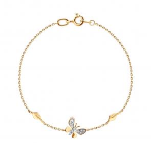 Золотой браслет SOKOLOV с фианитом 051485 фото