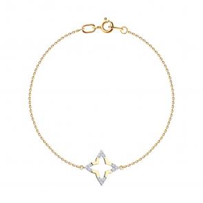 Золотой браслет SOKOLOV с фианитом 051540 фото