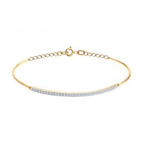 Золотой браслет SOKOLOV с фианитом 051549 фото