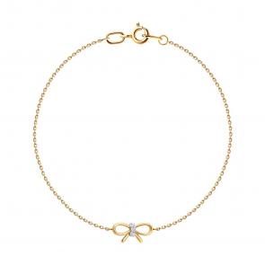 Золотой браслет SOKOLOV с фианитом 051555 фото