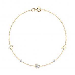 Золотой браслет SOKOLOV с фианитом 051567 фото