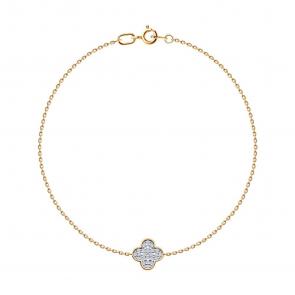 Золотой браслет SOKOLOV с фианитом 051581 фото