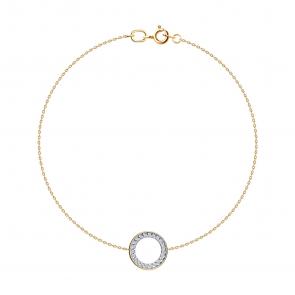 Золотой браслет SOKOLOV с фианитом 051600 фото