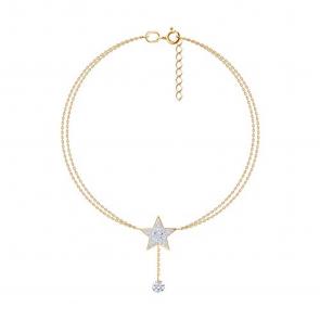 Золотой браслет на ногу SOKOLOV с фианитом 051601 фото