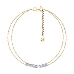 Золотой браслет SOKOLOV с фианитом 051622 фото