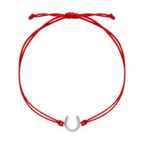 Текстильный шнурок с декоративным элементом из золота Символ года  SOKOLOV с фианитом 051625 фото