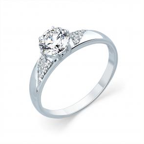 Кольцо из белого золота Мастер Бриллиант с бриллиантом 05M1-105-572 фото