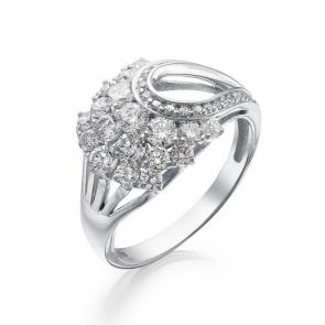 Кольцо из белого золота Мастер Бриллиант с бриллиантом 05M1-106-377 фото