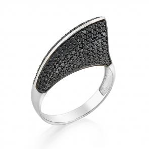 Кольцо из белого золота Мастер Бриллиант с чёрным бриллиантом 05M1-107-134 фото