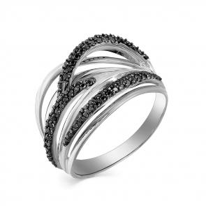 Кольцо из белого золота Мастер Бриллиант с чёрным бриллиантом 05M1-107-347-48 фото