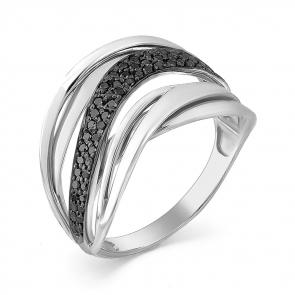 Кольцо из белого золота Мастер Бриллиант с чёрным бриллиантом 05M1-107-350-48 фото