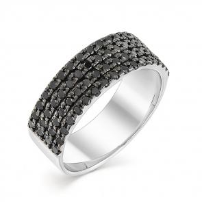 Кольцо из белого золота Мастер Бриллиант с чёрным бриллиантом 05M1-107-529-48 фото