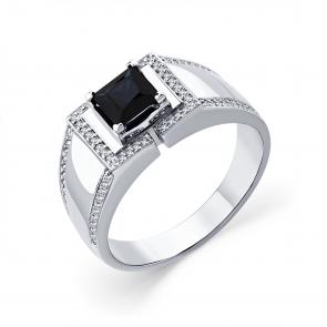 Кольцо из белого золота Мастер Бриллиант с бриллиантом и сапфиром 05M1-204003-02-02 фото