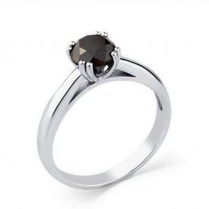 Кольцо из белого золота Мастер Бриллиант с чёрным бриллиантом 05M1-206144-00-48 фото