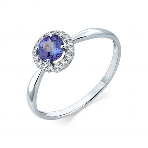 Кольцо из белого золота Мастер Бриллиант с бриллиантом и танзанитом 05M1-207385-00-31 фото