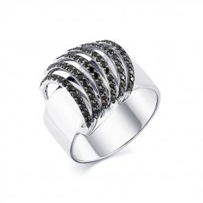 Кольцо из белого золота Мастер Бриллиант с чёрным бриллиантом 05M1-207843-01-48 фото