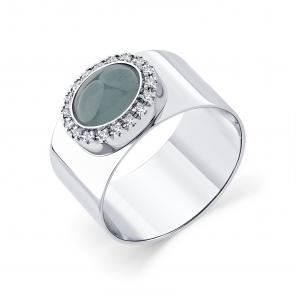 Кольцо из белого золота Мастер Бриллиант с бриллиантом и аквамарином 05M1-208064-07-40 фото