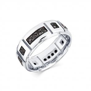 Кольцо из белого золота Мастер Бриллиант с чёрным бриллиантом 05M1-208076-00-48 фото
