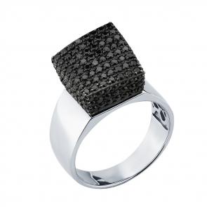 Кольцо из белого золота Мастер Бриллиант с чёрным бриллиантом 05M1-208175-00-48 фото