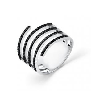 Кольцо из белого золота Мастер Бриллиант с чёрным бриллиантом 05M1-208472-00-48 фото