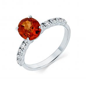 Кольцо из белого золота Мастер Бриллиант с бриллиантом и сапфиром 05M1-208474-00-47 фото