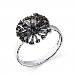 Кольцо из белого золота Мастер Бриллиант с чёрным бриллиантом 05M1-208483-00-48 фото