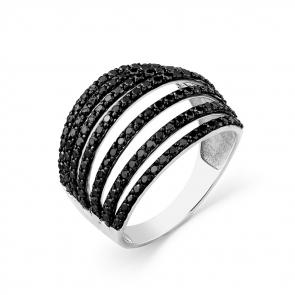 Кольцо из белого золота Мастер Бриллиант с чёрным бриллиантом 05M1-208497-00-48 фото