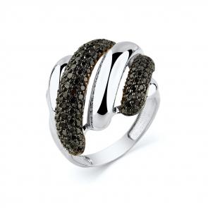 Кольцо из белого золота Мастер Бриллиант с чёрным бриллиантом 05M1-208570-00-48 фото