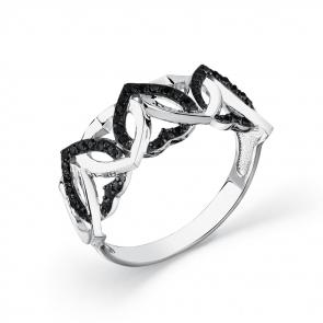 Кольцо из белого золота Мастер Бриллиант с чёрным бриллиантом 05M1-208655-00-48 фото