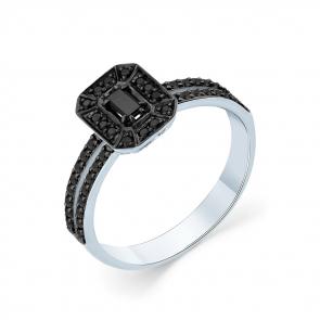 Кольцо из белого золота Мастер Бриллиант с чёрным бриллиантом 05M1-208793-00-48 фото