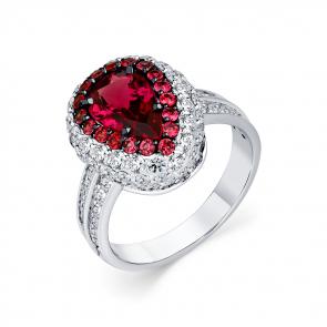 Кольцо из белого золота Мастер Бриллиант с бриллиантом и шпинелью 05M1-208913-00-55 фото