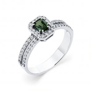 Кольцо из белого золота Мастер Бриллиант с бриллиантом и турмалином 05M1-208960-00-18 фото