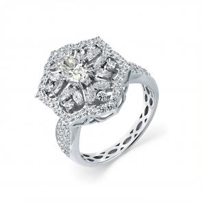 Кольцо из белого золота Мастер Бриллиант с бриллиантом 05M1-209143-00-00 фото