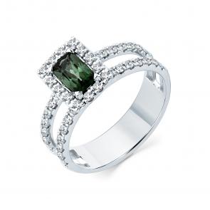 Кольцо из белого золота Мастер Бриллиант с бриллиантом и турмалином 05M1-209337-00-60 фото