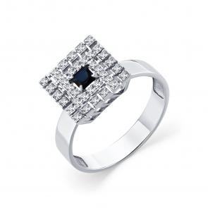 Кольцо из белого золота Мастер Бриллиант с бриллиантом и сапфиром 05M1-209341-00-02 фото