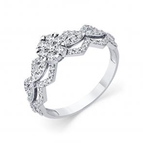 Кольцо из белого золота Мастер Бриллиант с бриллиантом 05M1-209344-00-00 фото