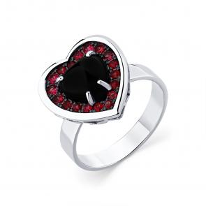 Кольцо из белого золота Мастер Бриллиант с агатом и шпинелью 05M1-209361-00-55 фото