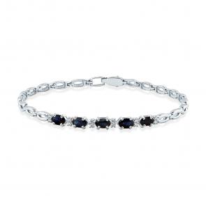 Браслет из белого золота Мастер Бриллиант с бриллиантом и сапфиром 05M10-220024-01-02 фото