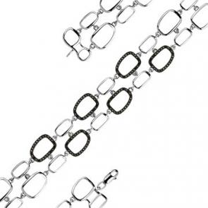 Браслет из белого золота Мастер Бриллиант с чёрным бриллиантом 05M10-220426-00-48 фото