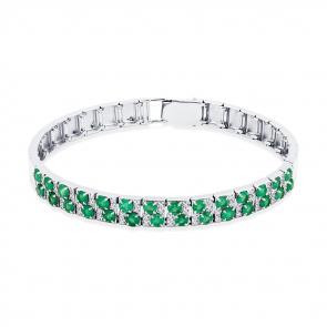 Браслет из белого золота Мастер Бриллиант с бриллиантом и изумрудом 05M10-220484-00-01 фото