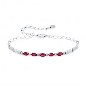 Браслет из белого золота Мастер Бриллиант с бриллиантом и рубином 05M10-220494-00-03 фото