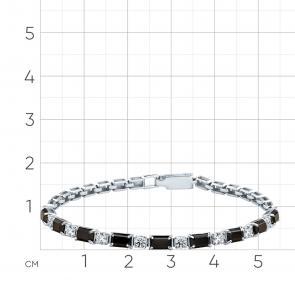 Браслет из белого золота Мастер Бриллиант с бриллиантом и чёрным бриллиантом 05M10-220510-00-55 фото