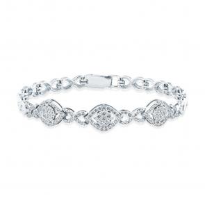 Браслет из белого золота Мастер Бриллиант с бриллиантом 05M10-220524-00-00 фото